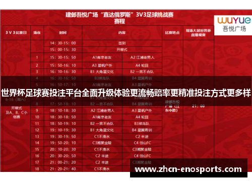 世界杯足球赛投注平台全面升级体验更流畅赔率更精准投注方式更多样